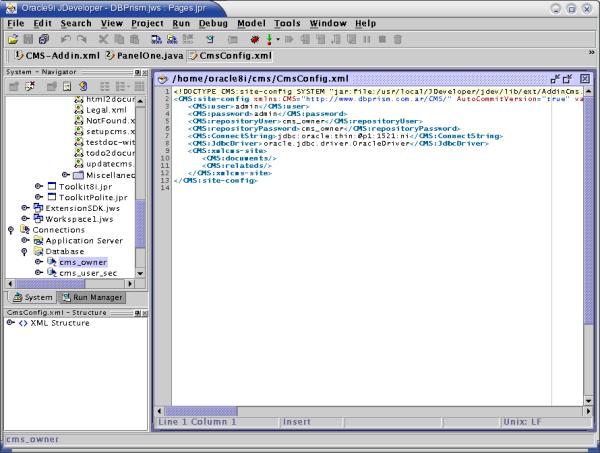 CmsConfig.xml file content.