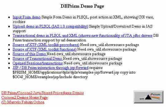Demos Prism mod_plsql